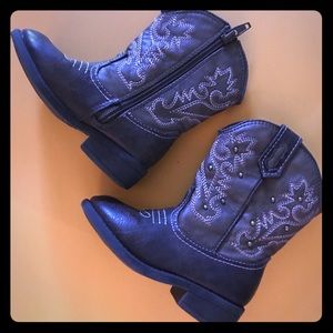 Girls toddler cowgirl boots brown and pink